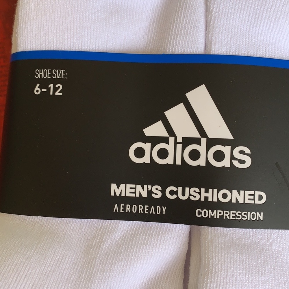 ADIDAS MEN’S CUSHIONED 6 pair QUARTER SOCKS - Picture 10 of 16
